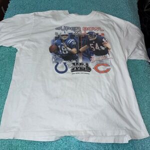 Super Bowl XL Colts vs Bears Reebok White Graphic T-Shirt 2XL‎